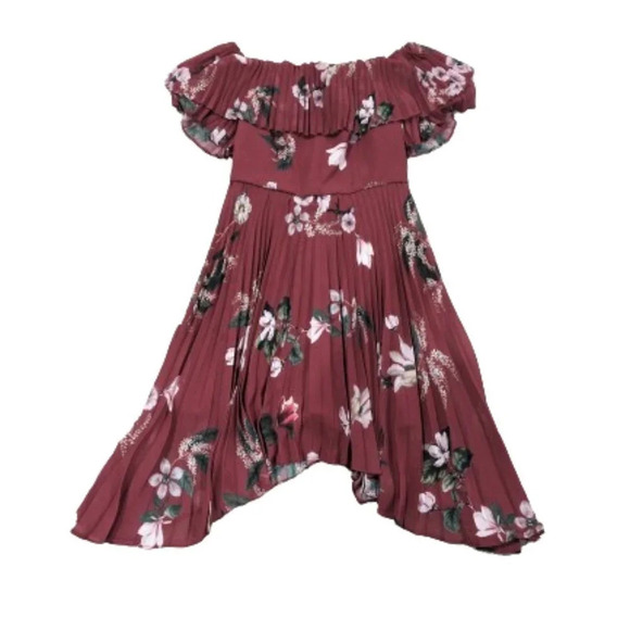 Keepsake Last Dance Ruffle Mini Dress in Marsala Garden Floral Size XS - Picture 1 of 10